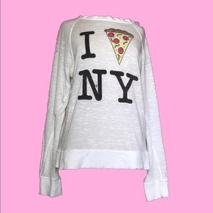 Wildfox I LOVE NEW YORK 🍕Long Sleeve Sweater Top